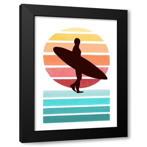 Surfer Black Modern Wood Framed Art Print by Tyndall, Elizabeth
