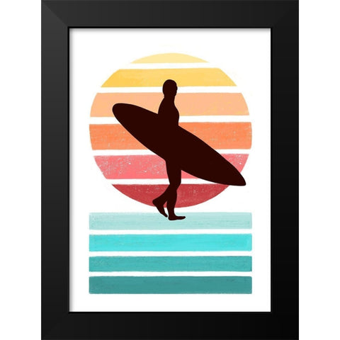 Surfer Black Modern Wood Framed Art Print by Tyndall, Elizabeth