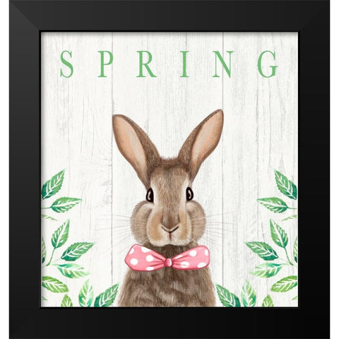 Spring Bunny Black Modern Wood Framed Art Print by Tyndall, Elizabeth