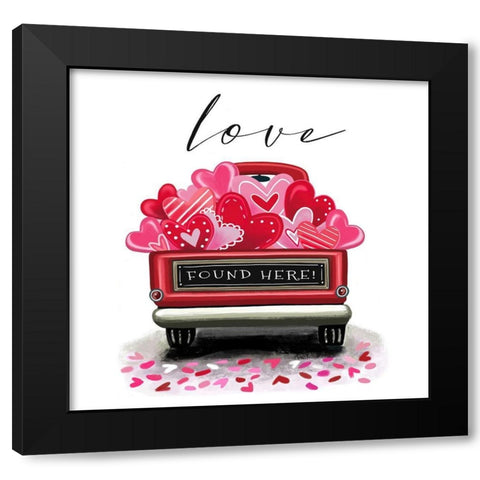 Love Found Here Black Modern Wood Framed Art Print with Double Matting by Tyndall, Elizabeth