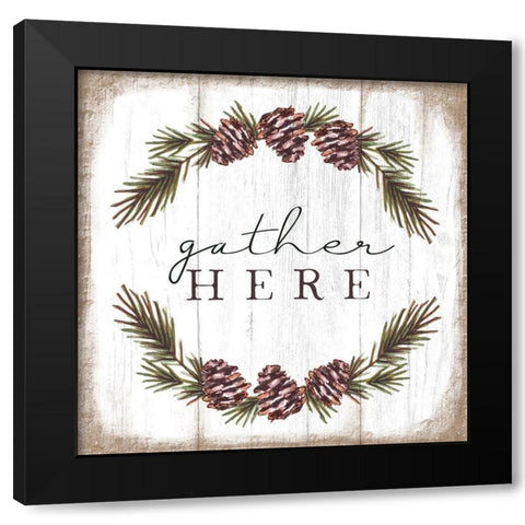 Gather Here Black Modern Wood Framed Art Print by Tyndall, Elizabeth