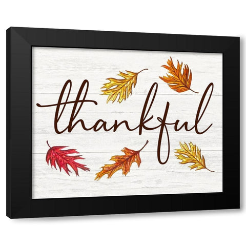 Thankful Black Modern Wood Framed Art Print with Double Matting by Tyndall, Elizabeth