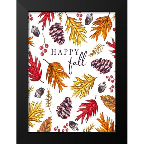 Happy Fall Black Modern Wood Framed Art Print by Tyndall, Elizabeth