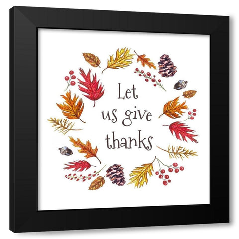 Let Us Give Thanks Black Modern Wood Framed Art Print with Double Matting by Tyndall, Elizabeth