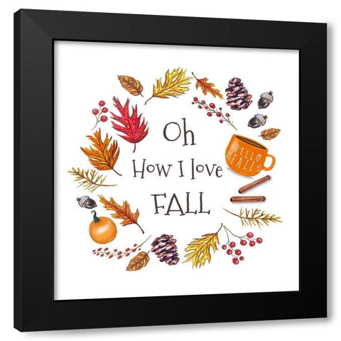 Oh How I Love Fall Black Modern Wood Framed Art Print with Double Matting by Tyndall, Elizabeth