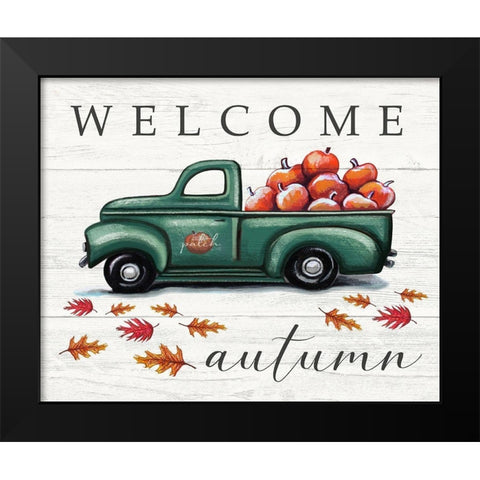 Welcome Autumn Black Modern Wood Framed Art Print by Tyndall, Elizabeth