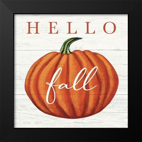 Hello Fall Black Modern Wood Framed Art Print by Tyndall, Elizabeth