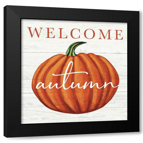 Welcome Autumn Black Modern Wood Framed Art Print by Tyndall, Elizabeth