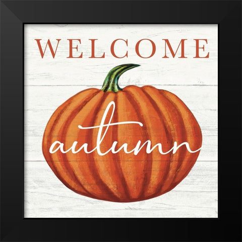 Welcome Autumn Black Modern Wood Framed Art Print by Tyndall, Elizabeth