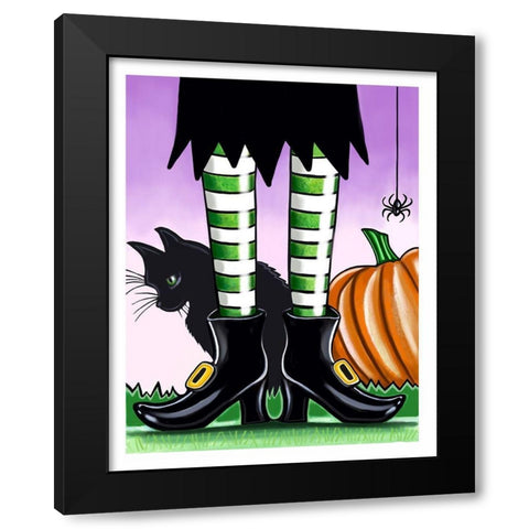 Halloween Witch Black Modern Wood Framed Art Print by Tyndall, Elizabeth