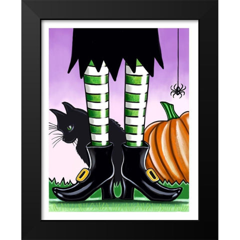 Halloween Witch Black Modern Wood Framed Art Print by Tyndall, Elizabeth