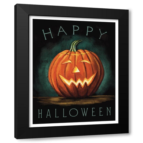 Happy Halloween Black Modern Wood Framed Art Print with Double Matting by Tyndall, Elizabeth