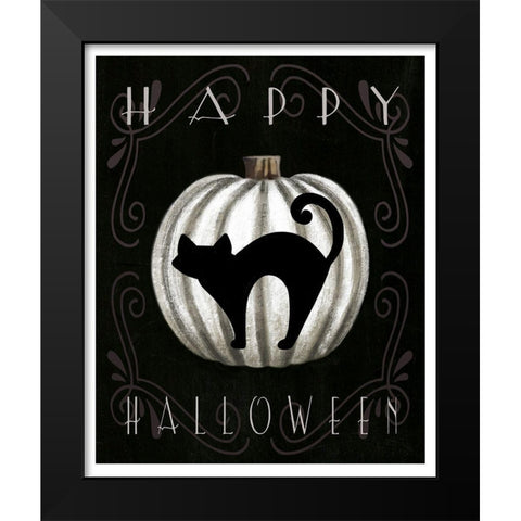 Happy Halloween Black Modern Wood Framed Art Print by Tyndall, Elizabeth