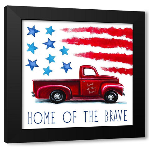 Home of the Brave Black Modern Wood Framed Art Print with Double Matting by Tyndall, Elizabeth