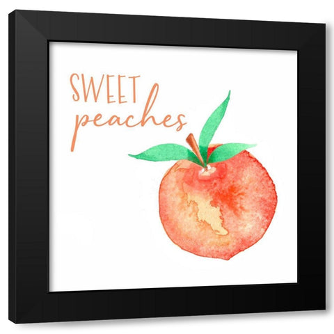 Sweet Peaches Black Modern Wood Framed Art Print with Double Matting by Tyndall, Elizabeth