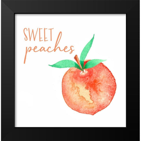 Sweet Peaches Black Modern Wood Framed Art Print by Tyndall, Elizabeth