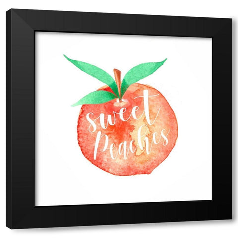 Sweet Peaches Black Modern Wood Framed Art Print with Double Matting by Tyndall, Elizabeth