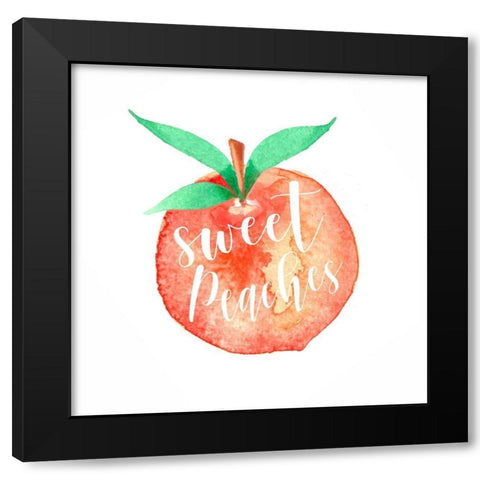 Sweet Peaches Black Modern Wood Framed Art Print by Tyndall, Elizabeth