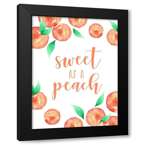 Sweet as a Peach Black Modern Wood Framed Art Print by Tyndall, Elizabeth