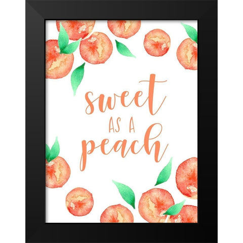 Sweet as a Peach Black Modern Wood Framed Art Print by Tyndall, Elizabeth
