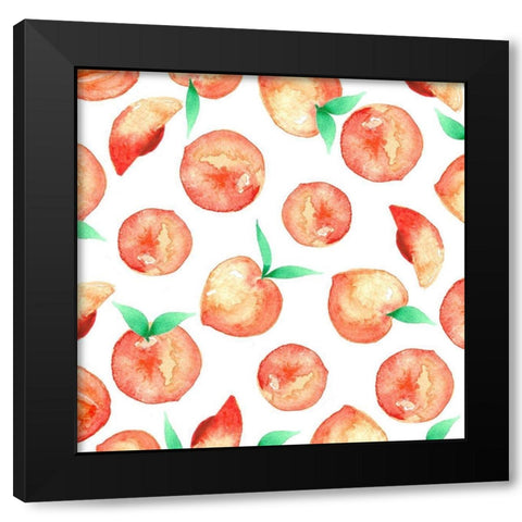 Peach Pattern Black Modern Wood Framed Art Print with Double Matting by Tyndall, Elizabeth