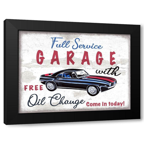 Full Service Garage Black Modern Wood Framed Art Print with Double Matting by Tyndall, Elizabeth