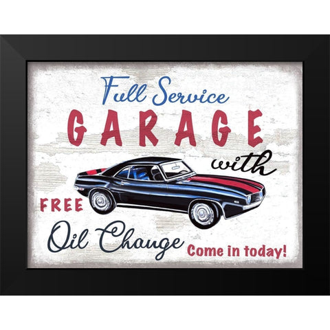 Full Service Garage Black Modern Wood Framed Art Print by Tyndall, Elizabeth