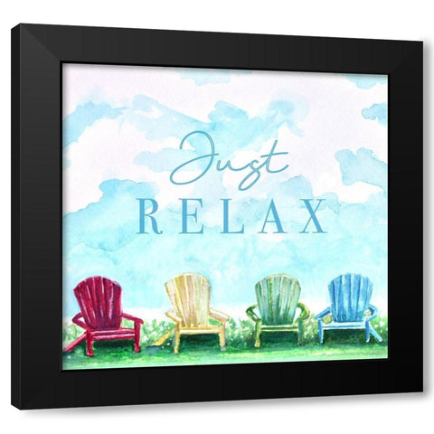 Just Relax Black Modern Wood Framed Art Print by Tyndall, Elizabeth