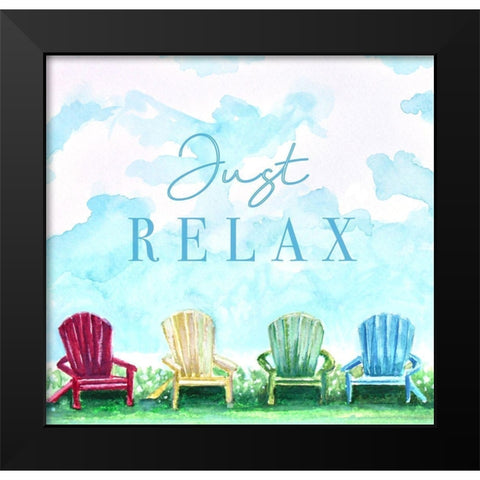 Just Relax Black Modern Wood Framed Art Print by Tyndall, Elizabeth