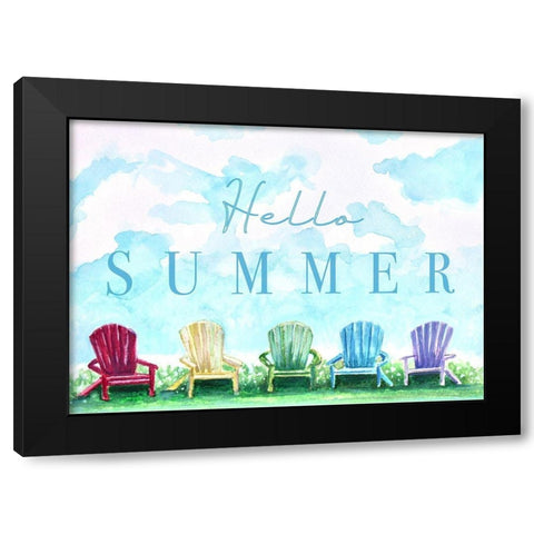 Hello Summer Black Modern Wood Framed Art Print with Double Matting by Tyndall, Elizabeth