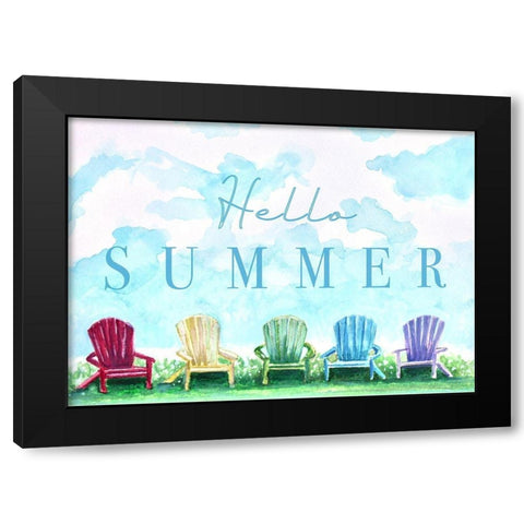 Hello Summer Black Modern Wood Framed Art Print by Tyndall, Elizabeth