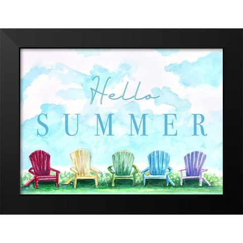 Hello Summer Black Modern Wood Framed Art Print by Tyndall, Elizabeth