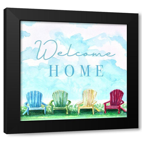 Welcome Home Black Modern Wood Framed Art Print with Double Matting by Tyndall, Elizabeth