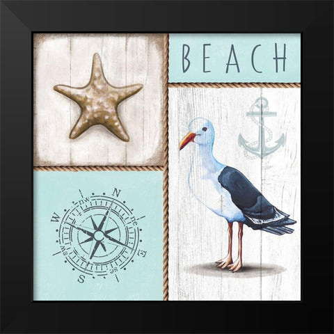 Nautical Beach Black Modern Wood Framed Art Print by Tyndall, Elizabeth