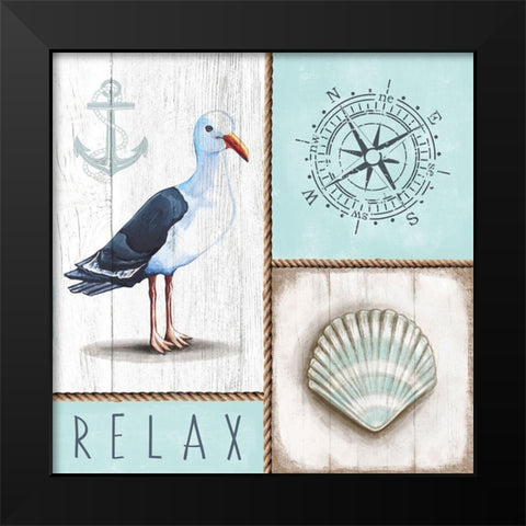 Nautical Relax Black Modern Wood Framed Art Print by Tyndall, Elizabeth