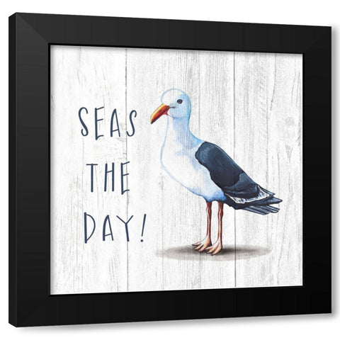 Seas the Day Black Modern Wood Framed Art Print with Double Matting by Tyndall, Elizabeth