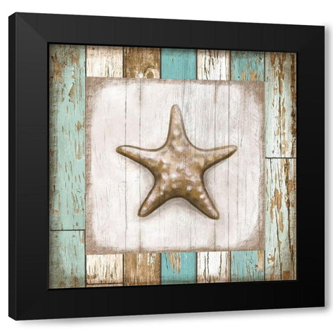 Starfish on Beach Black Modern Wood Framed Art Print by Tyndall, Elizabeth