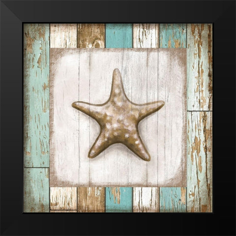 Starfish on Beach Black Modern Wood Framed Art Print by Tyndall, Elizabeth