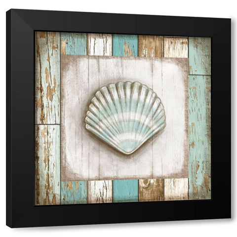 Shell Black Modern Wood Framed Art Print with Double Matting by Tyndall, Elizabeth