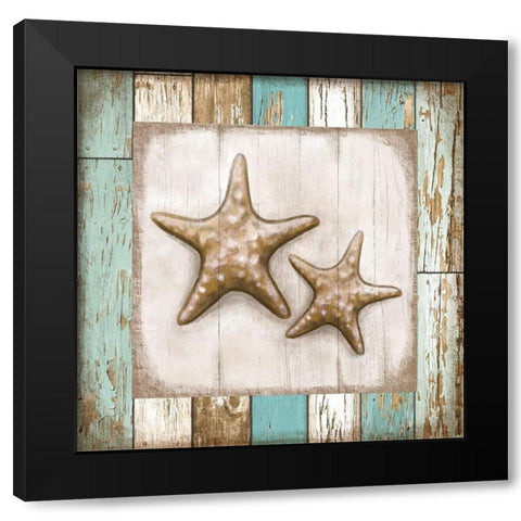 Two Starfish Black Modern Wood Framed Art Print with Double Matting by Tyndall, Elizabeth