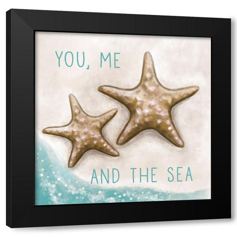 You, Me and the Sea Black Modern Wood Framed Art Print with Double Matting by Tyndall, Elizabeth