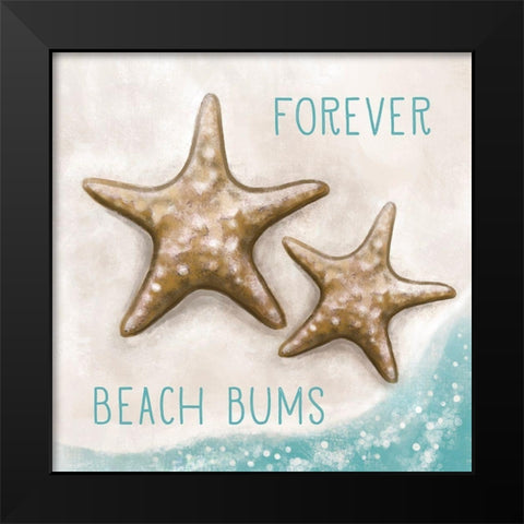 Forever Beach Bums Black Modern Wood Framed Art Print by Tyndall, Elizabeth