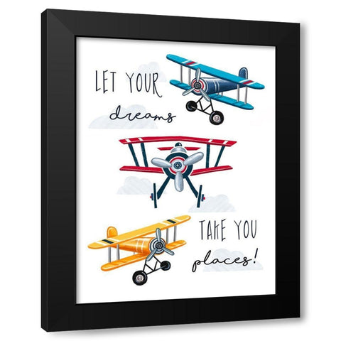 Let Your Dreams Black Modern Wood Framed Art Print by Tyndall, Elizabeth