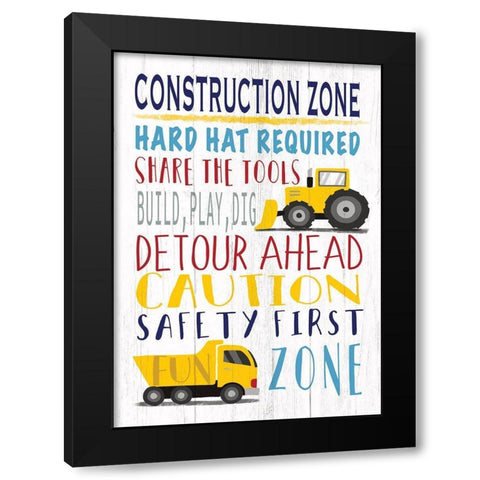 Construction Zone Black Modern Wood Framed Art Print with Double Matting by Tyndall, Elizabeth