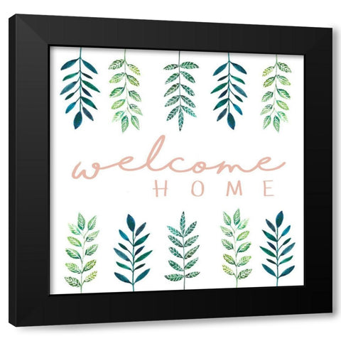 Welcome Home Black Modern Wood Framed Art Print with Double Matting by Tyndall, Elizabeth