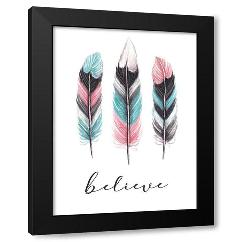 Believe Black Modern Wood Framed Art Print by Tyndall, Elizabeth