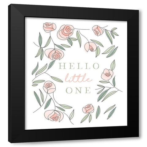 Hello Little One Black Modern Wood Framed Art Print with Double Matting by Tyndall, Elizabeth