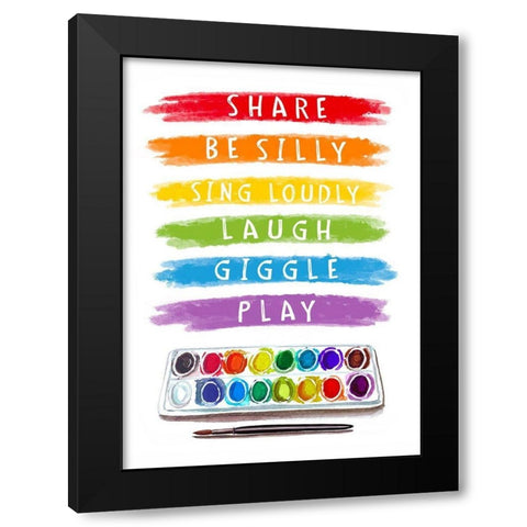 Share, Be Silly Black Modern Wood Framed Art Print with Double Matting by Tyndall, Elizabeth