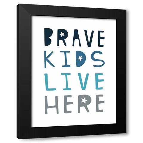 Brave Kids Black Modern Wood Framed Art Print with Double Matting by Tyndall, Elizabeth