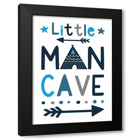 Little Man Cave Black Modern Wood Framed Art Print with Double Matting by Tyndall, Elizabeth